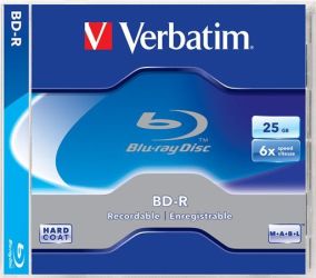 VERBATIM / BD-R BluRay lemez, 25GB, 6x, 1 db, norml tok, VERBATIM