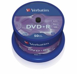 VERBATIM / DVD+R lemez, AZO, 4,7GB, 16x, 50 db, hengeren, VERBATIM