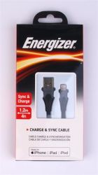 ENERGIZER / USB kbel, USB-A - Lightning (Apple), 1,2m, ENERGIZER, fekete