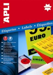 APLI / Etikett, 60 mm kr, sznes, APLI, neon piros, 240 etikett/csomag