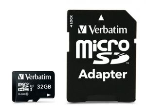 VERBATIM / Memriakrtya, microSDHC, 32GB, CL10/U3, 90/45 MB/s, adapter, VERBATIM 