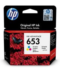 HP / 3YM74AE Tintapatron DeskJet Plus Ink Advantage 6075 All-in-One nyomtathoz, HP 653, c+m+y, 200 oldal