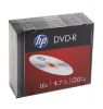 DVD-R lemez, 4,7 GB, 16x, 10 db, vkony tok, HP
