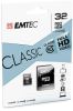 Memriakrtya, microSDHC, 32GB, CL10, 20/12 MB/s, adapter, EMTEC 