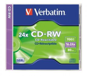 VERBATIM / CD-RW lemez, jrarhat, SERL, 700MB, 8-12x, 1 db, norml tok, VERBATIM