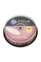 HP / DVD+R lemez, nyomtathat, ktrteg, 8,5GB, 8x, 10 db, hengeren, HP