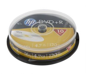 HP / DVD-R lemez, 4,7 GB, 16x, 10 db, hengeren, HP