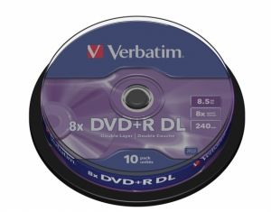 VERBATIM / DVD+R lemez, ktrteg, 8,5GB, 8x, 10 db, hengeren, VERBATIM 