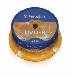 VERBATIM / DVD-R lemez, AZO, 4,7GB, 16x, 25 db, hengeren, VERBATIM