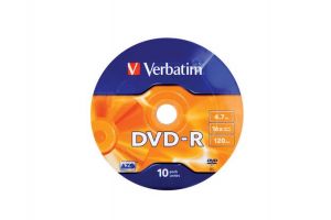 VERBATIM / DVD-R lemez, 4,7GB, 16x, 10 db, zsugor csomagols, VERBATIM