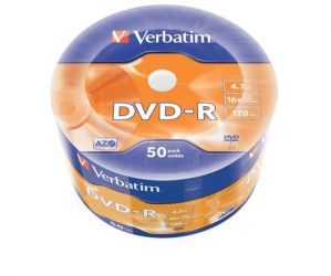 VERBATIM / DVD-R lemez, 4,7GB, 16x, 50 db, zsugor csomagols, VERBATIM