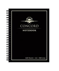 CONCORD / Spirlfzet, A4, vonalas, 70 lap, CONCORD, fekete