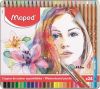 Akvarell ceruza készlet, ecsettel, fém doboz, MAPED