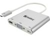 Adapter, multi, VGA - USB-C, USB 2.0, USB 3.0, SANDBERG