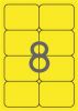 Etikett, 99,1x67,7 mm, színes, kerekített sarkú, APLI, neon sárga, 160 etikett/csomag