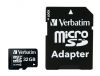 Memóriakártya, microSDHC, 32GB, CL10/U1, 90/10 MB/s, adapter, VERBATIM
