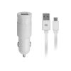 Autós töltő, 2 x USB, 2,4A, micro USB kábellel, RIVACASE